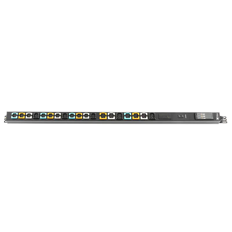 PDU gắn tủ rack dạng đứng có công tắc, bộ ngắt mạch và 3 SPD, 19 ổ cắm C13 C19