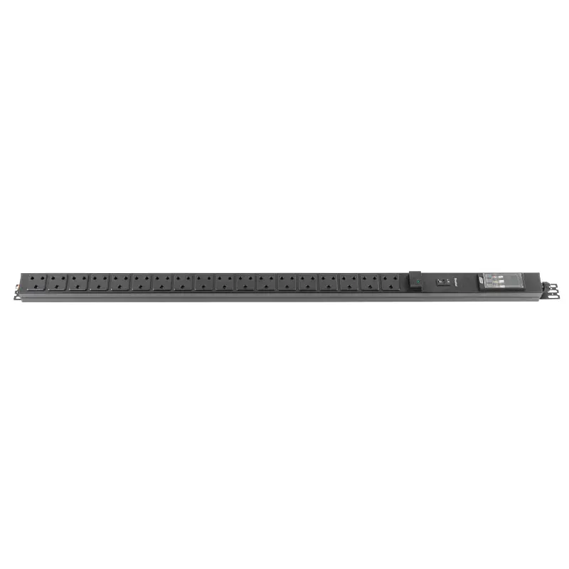 PDU gắn tủ rack dạng đứng có công tắc, bộ ngắt mạch và chống sét lan truyền, 18 ổ cắm chuẩn Nam Phi